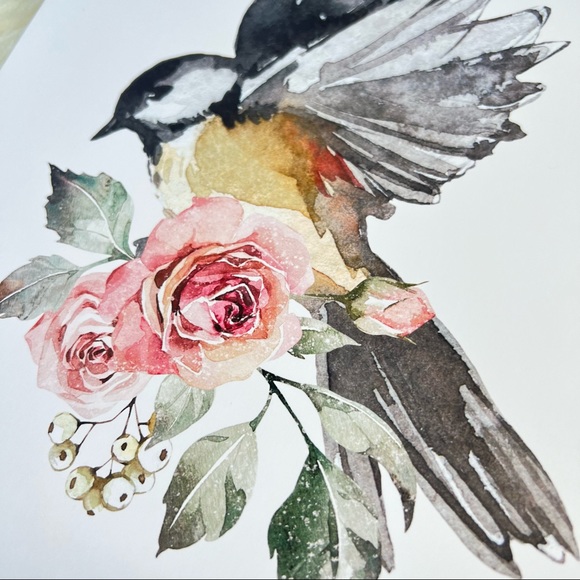 Chickadee Cute Bird Wall Art Print Poster Illustration Unframed - Picture 16 of 16